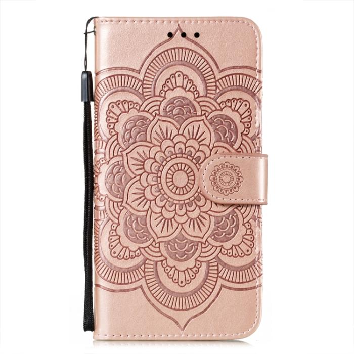 Bild 2, Samsung Galaxy S22 Fodral Sun Mandala Läder Roséguld