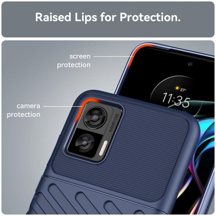 Bild 5, Motorola Edge 30 Neo 5G Skal Twill Textur Blå