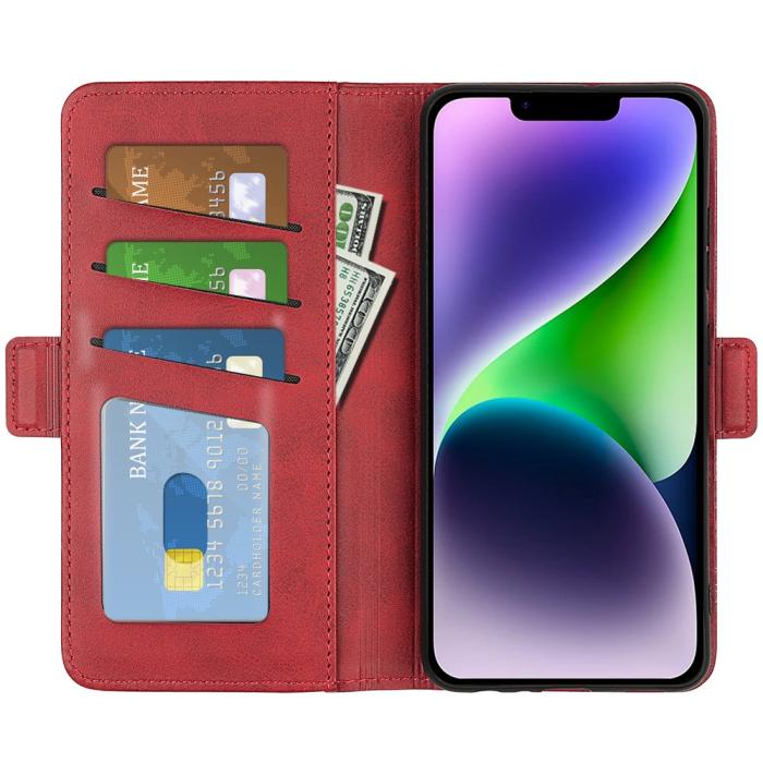 Bild 2, iPhone 15 Fodral Med Magnetisk Stängning Röd