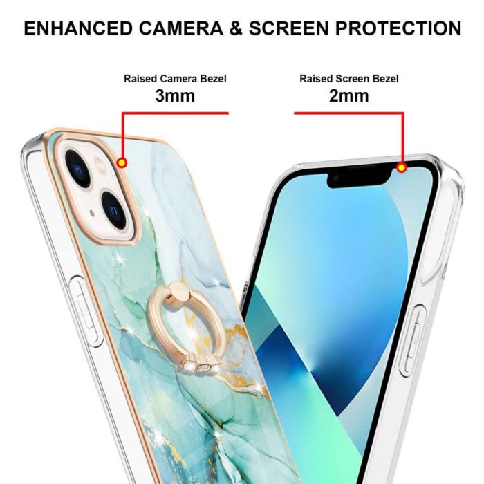 Bild 3, iPhone 15 Skal Ring Marmor Grön