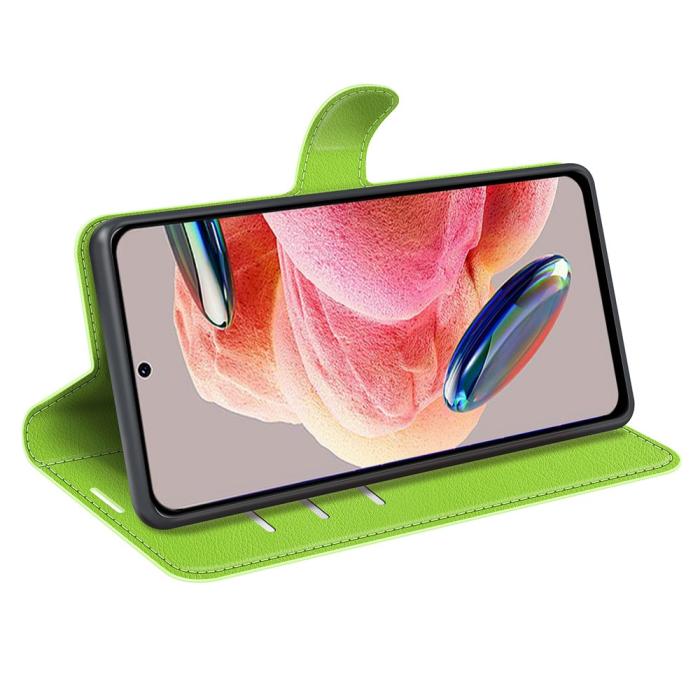 Bild 3, Xiaomi Redmi Note 12 4G Fodral Litchi Läder Grön