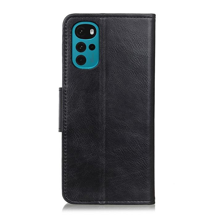 Bild 3, Motorola Moto G22 Fodral Crazy Horse Svart