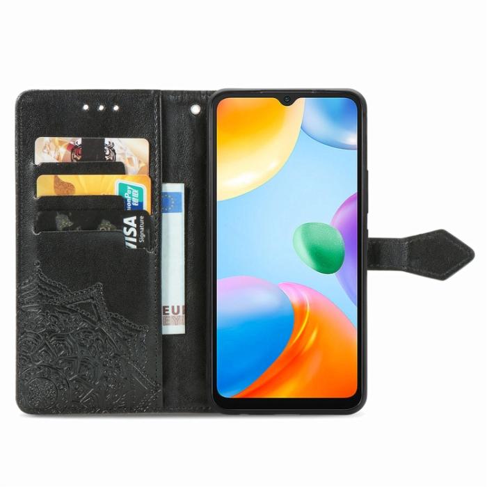 Bild 3, Xiaomi Redmi 10C Fodral Mandala Läder Svart