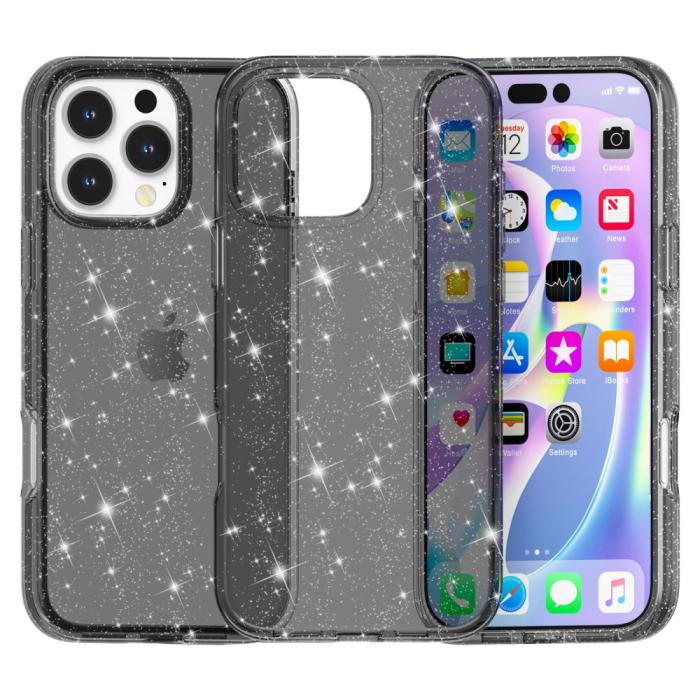 Bild 1, iPhone 16 Pro Skal Glitter Svart