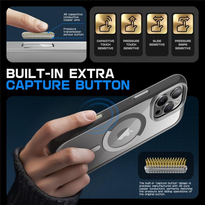 Bild 3, Supcase iPhone 16 Pro Max Skal MagSafe Unicorn Beetle Grå