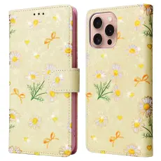 iPhone 16 Pro Fodral RFID L&auml;der Yellow Daisy