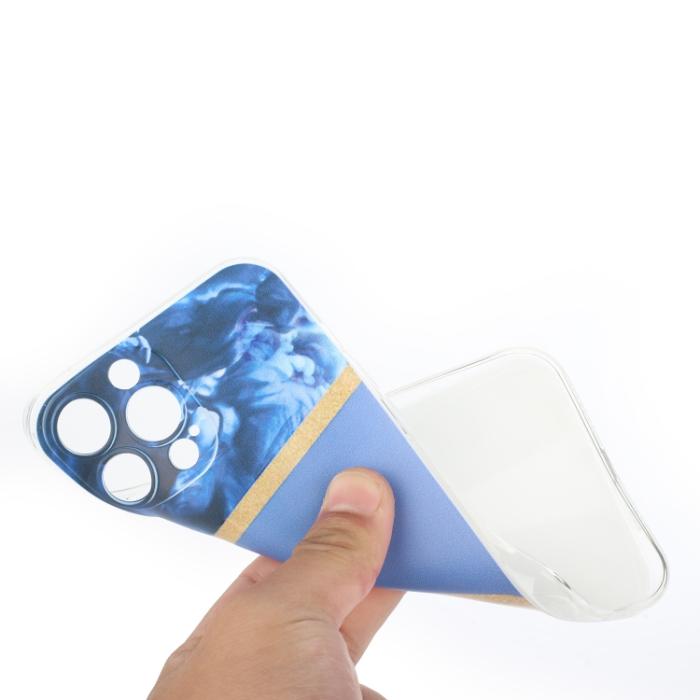 Bild 3, iPhone 14 Pro Skal Marmor TPU Mörk Blå