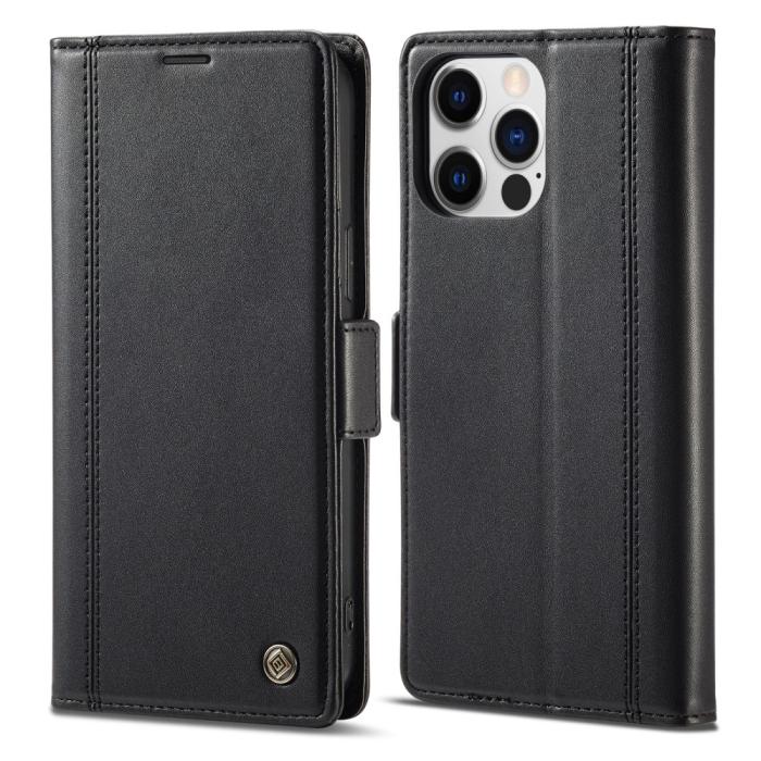 Bild 1, LC.IMEEKE iPhone 16 Pro Fodral Läder Svart