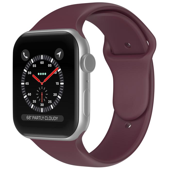 Bild 2, Apple Watch 38/40/41 mm Silikon Armband (S/M) Vinröd