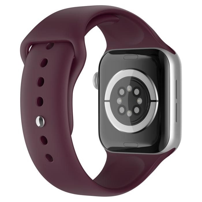 Bild 1, Apple Watch 38/40/41 mm Silikon Armband (S/M) Vinröd