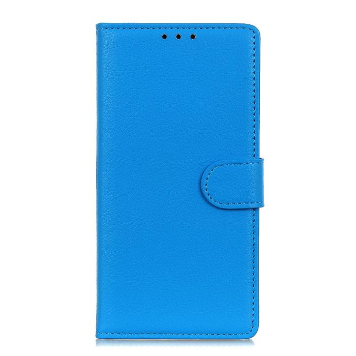 Bild 6, Motorola Edge 70 Fodral Litchi Läder Blå