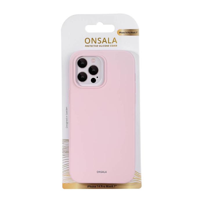 Bild 2, ONSALA iPhone 14 Pro Max Mobilskal Silikon Chalk Pink