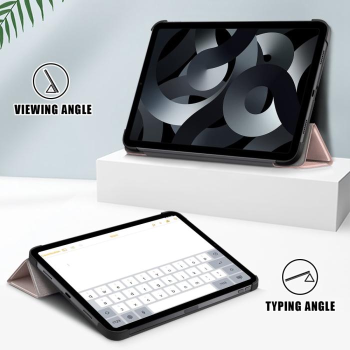 Bild 4, iPad 11 2025 / 10.9 2022 Fodral Tri-Fold Roséguld