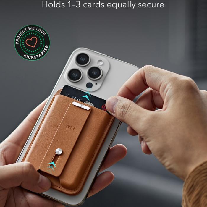 Bild 6, ESR MagSafe Korthållare Kickstand Läder (Find My-kompatibel)