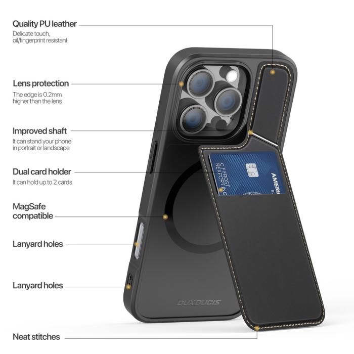 Bild 5, DUX DUCIS iPhone 16 Pro Max Skal RFID Rafi II Series Svart
