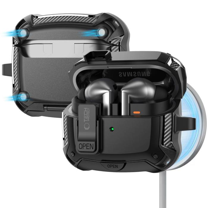 Bild 2, Tech-Protect Samsung Galaxy Buds 3 / 3 Pro / 3 FE Skal Corbonox Svart