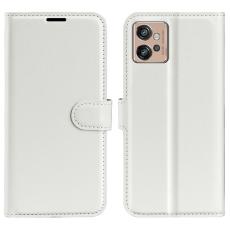 Motorola Moto G32 Fodral Litchi Läder Vit