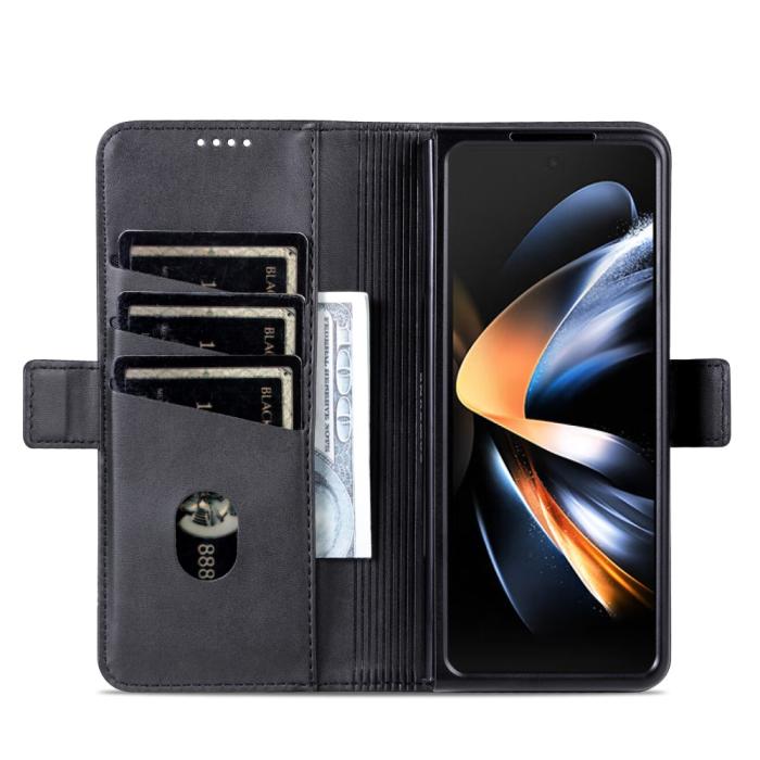Bild 2, AZNS Galaxy Z Fold 5 Fodral PU-Läder Svart