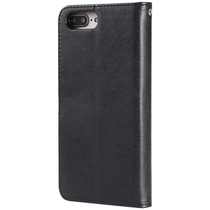 Bild 3, iPhone 6/6S/7/8 Plus - 2in1 Magnet Skal / Plånboksfodral - Svart