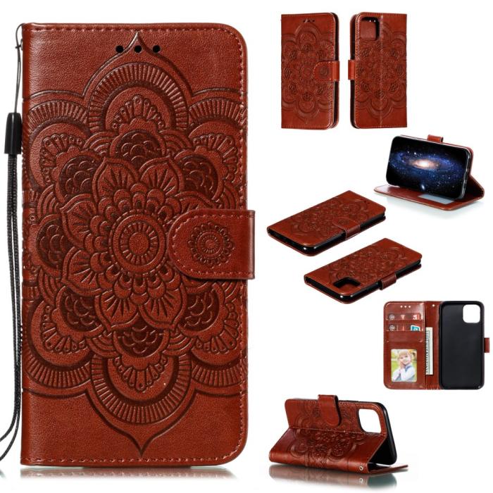 Bild 1, iPhone 11 Pro - Plånboksfodral Mandala - Brun