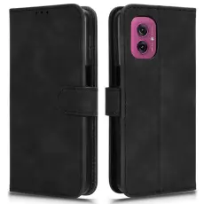 Motorola Moto G55 5G Fodral L&auml;der Svart