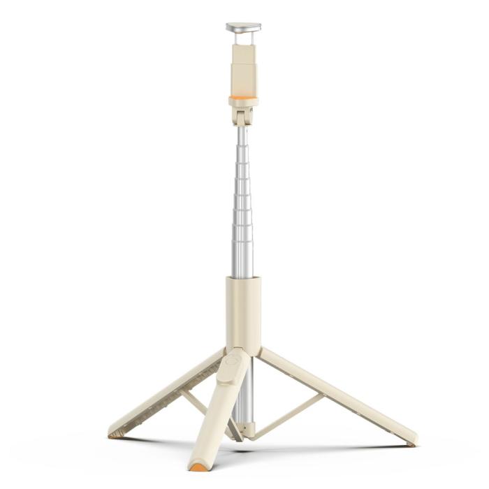 Bild 4, Tech-Protect 146 cm Bluetooth Selfiestick Tripod Beige
