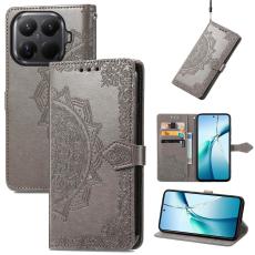 Xiaomi 17T Fodral L&auml;der Mandala Gr&aring;