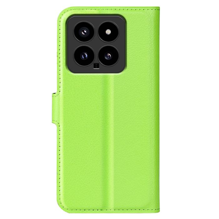 Bild 6, Xiaomi 14 Fodral Litchi Läder Grön