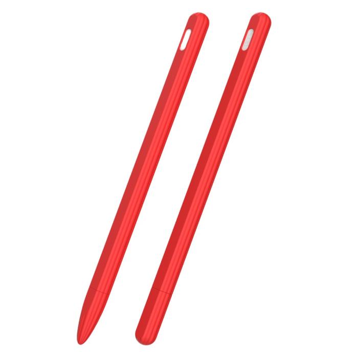 Bild 1, Apple Pen 2 / Pro Skal Liquid Silikon Anti-Slip Röd
