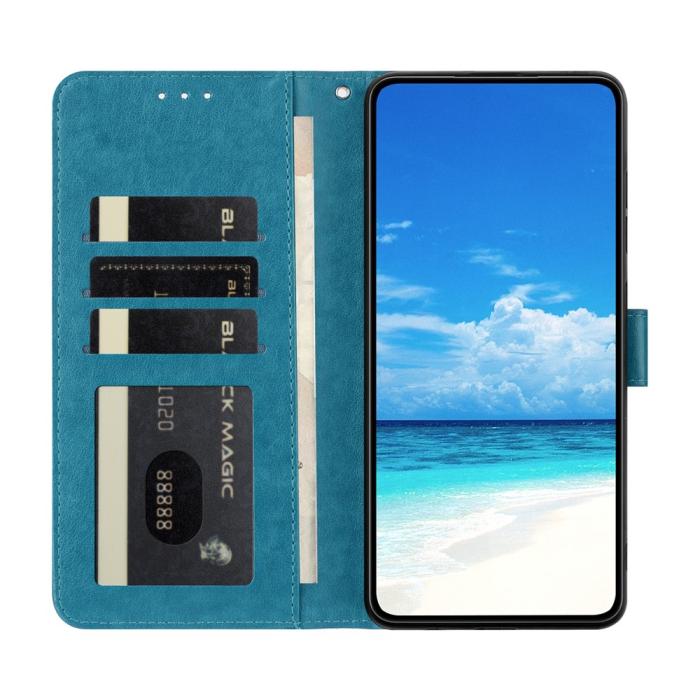 Bild 3, Samsung Galaxy A37 5G Fodral Med Fjäril Tryck Blå
