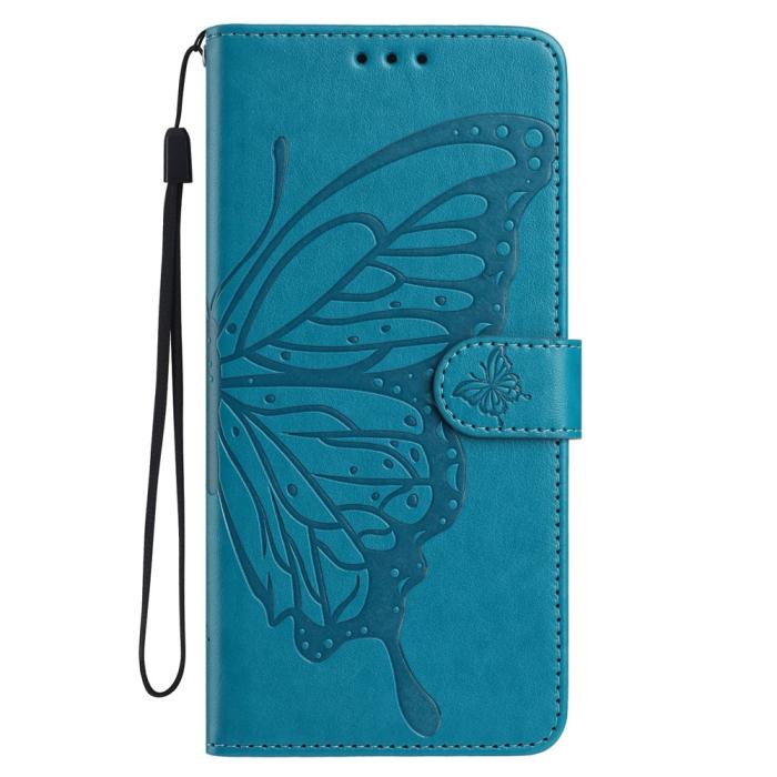 Bild 4, Samsung Galaxy A37 5G Fodral Med Fjäril Tryck Blå