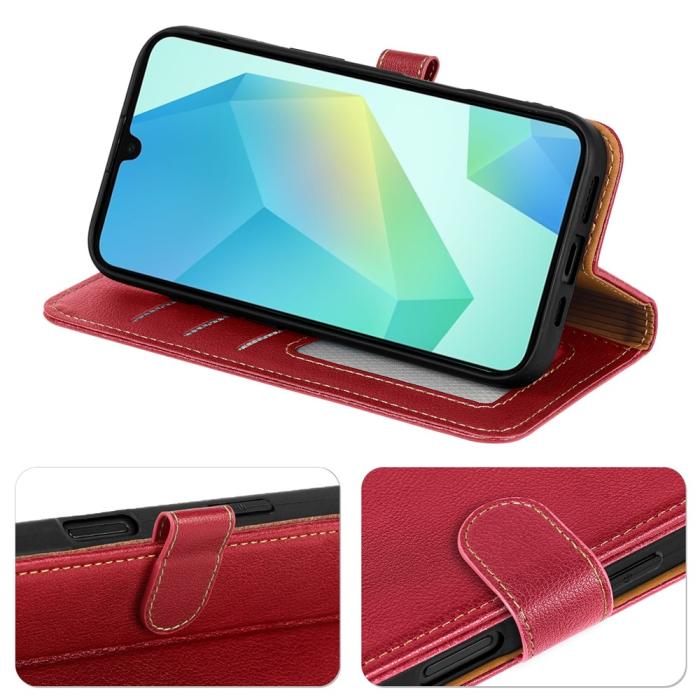 Bild 3, Samsung Galaxy A27 Plånboksfodral Läder Röd