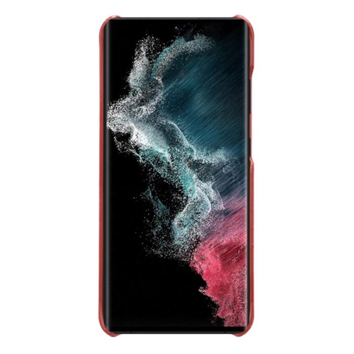 Bild 2, Samsung Galaxy S23 Ultra Skal Läder Belagt Röd