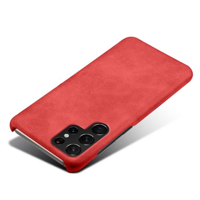 Bild 3, Samsung Galaxy S23 Ultra Skal Läder Belagt Röd