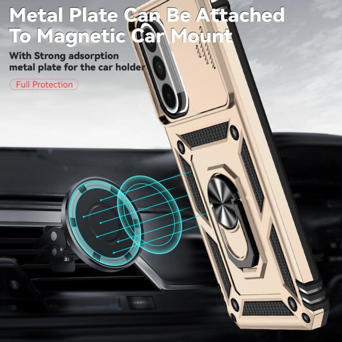 Bild 5, Samsung Galaxy A56 5G/A36 5G Skal CamShield Ring Hybrid Guld