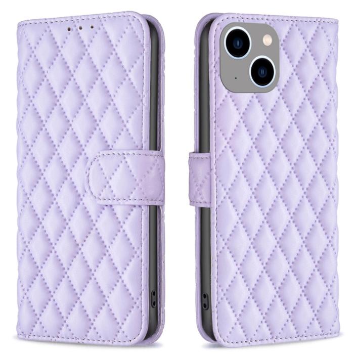 Bild 1, iPhone 15 Fodral Diamond Läder Lila