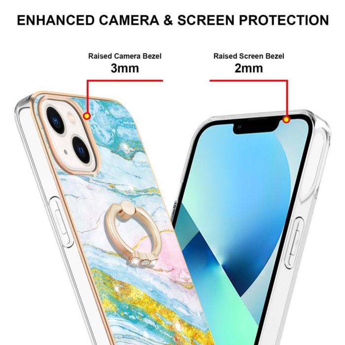 Bild 3, iPhone 15 Skal Ring Marmor Grön