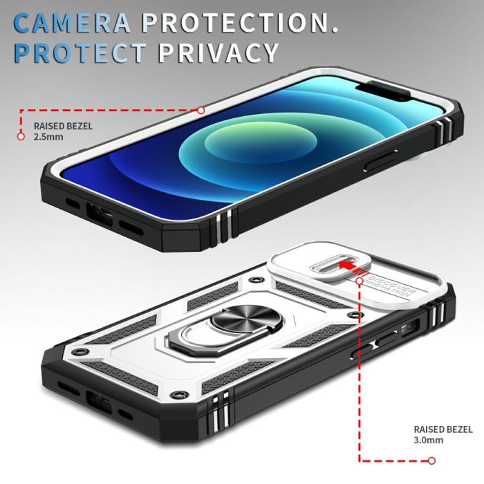 Bild 2, iPhone 15 Skal CamShield Armor Ring Vit