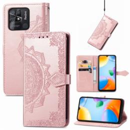 Xiaomi Redmi 10C Fodral Mandala Läder Roséguld