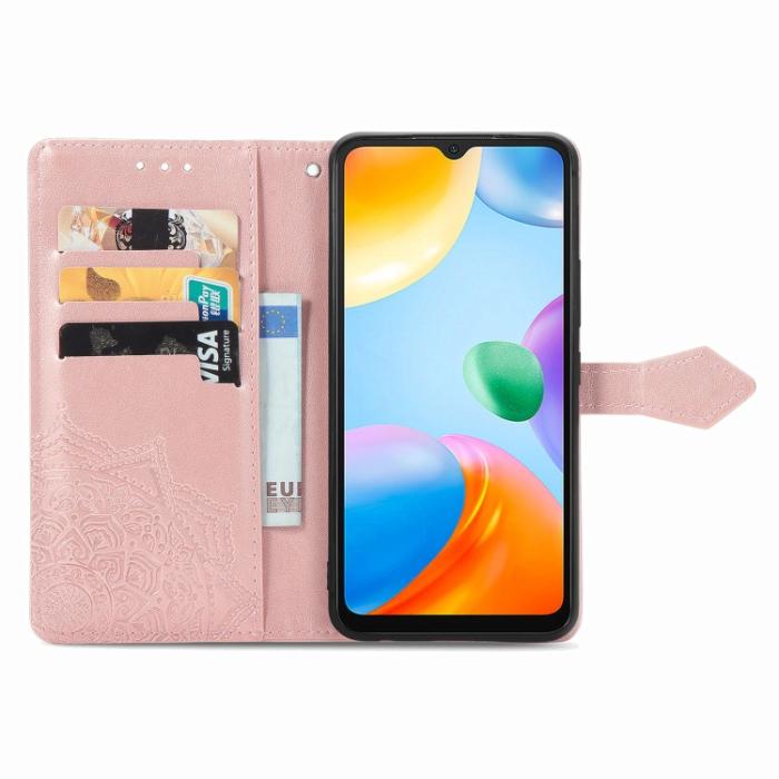 Bild 3, Xiaomi Redmi 10C Fodral Mandala Läder Roséguld