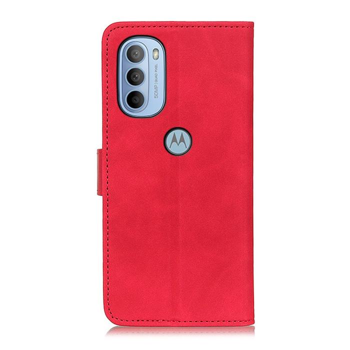 Bild 3, KHAZNEH Motorola Moto G31 / G41 Fodral Retro Läder Röd