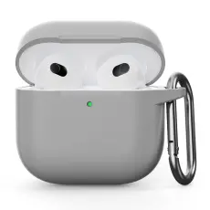 AirPods 4 Skal Med Krok Silikon Ljus Gr&aring;
