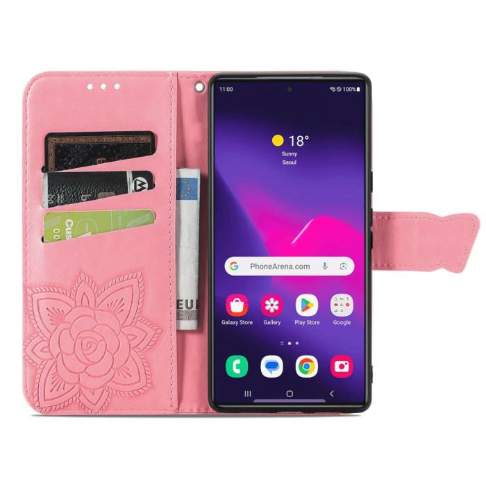 Bild 2, Samsung Galaxy S24 Ultra Fodral Big Butterfly Rosa
