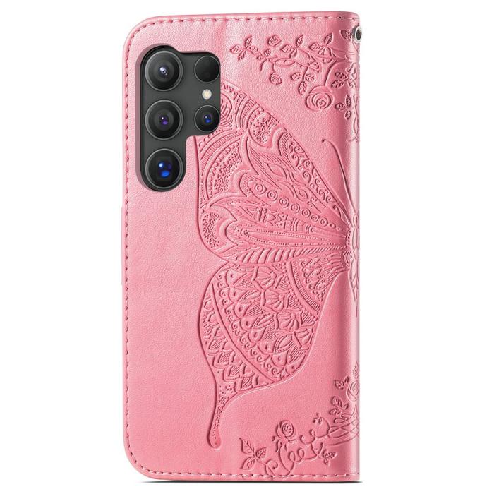 Bild 4, Samsung Galaxy S24 Ultra Fodral Big Butterfly Rosa