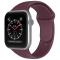 Apple Watch 42/44/45/49 mm Silikon Armband (S/M) Vinröd