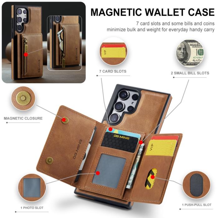 Bild 6, DG.MING Galaxy S24 Skal 2in1 Magnetisk Avtagbart RFID Kortfack