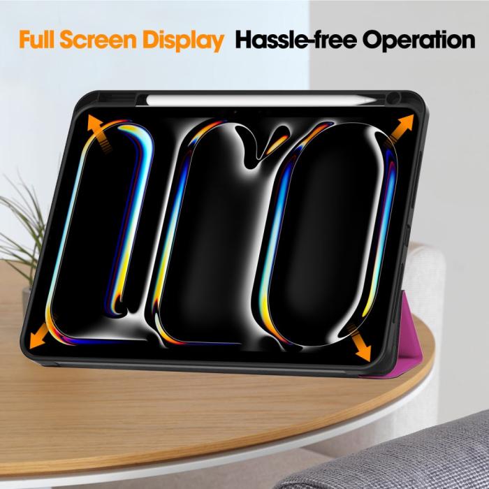 Bild 5, iPad Pro 11 2025/2024 Fodral Tri-Fold Pennhållare Lila