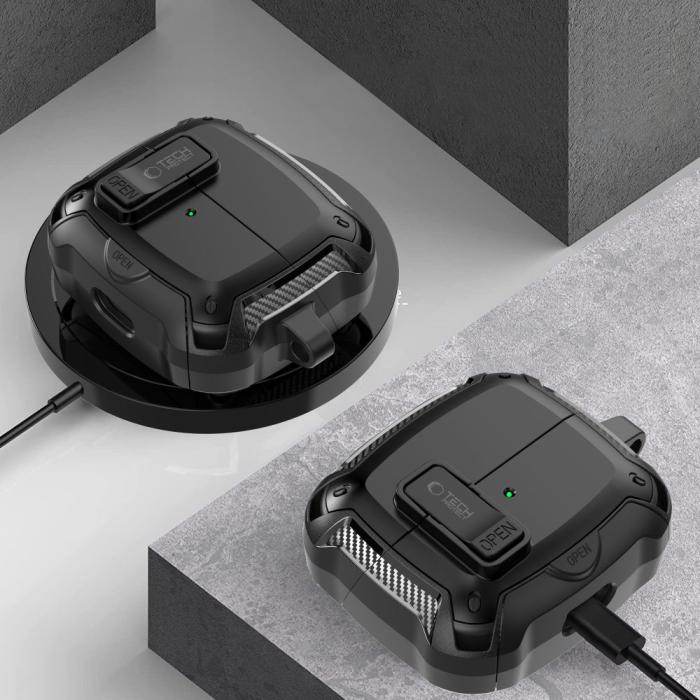 Bild 5, Tech-Protect Samsung Galaxy Buds 3 / 3 Pro / 3 FE Skal Corbonox Svart