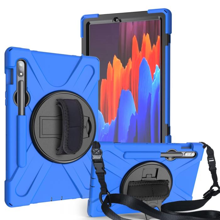 Bild 1, Galaxy Tab S8 / Tab S7 Skal 360° Hybrid Kickstand Med Strap
