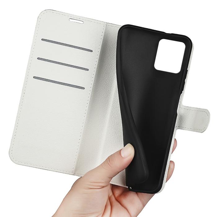 Bild 4, Motorola Moto G32 Fodral Litchi Läder Vit